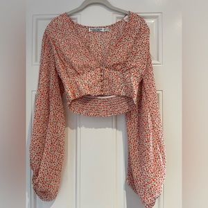 Petal & Pup Everella Crop Top with Flare Sleeves